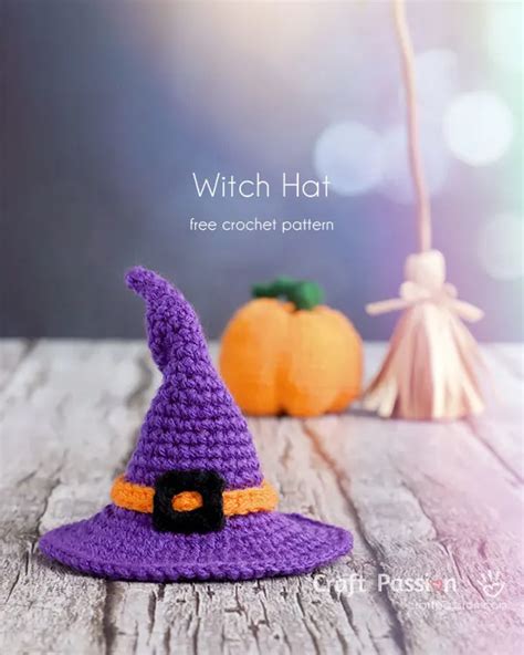 crochet witch hat mini|crochet witch hat for doll.